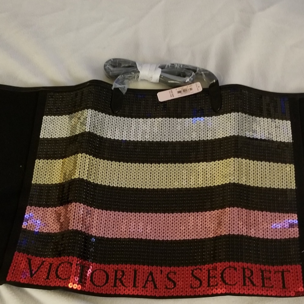 Pink VS Sequin Multi Color Tote BNWT
